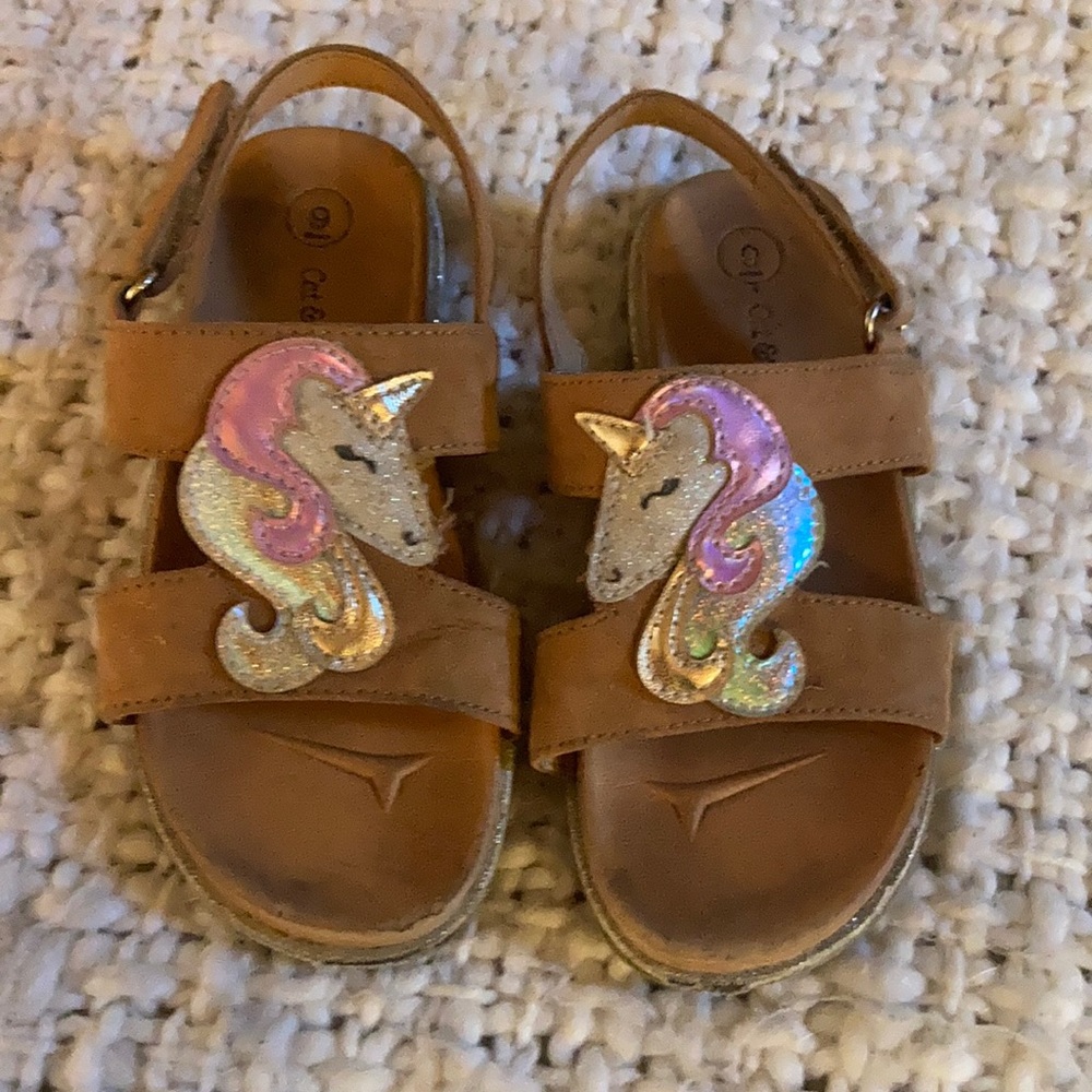 Cat and Jack toddler girls size 9 unicorn sandals